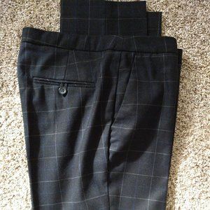 Grey with Blue White Windowpane Pants Size 6